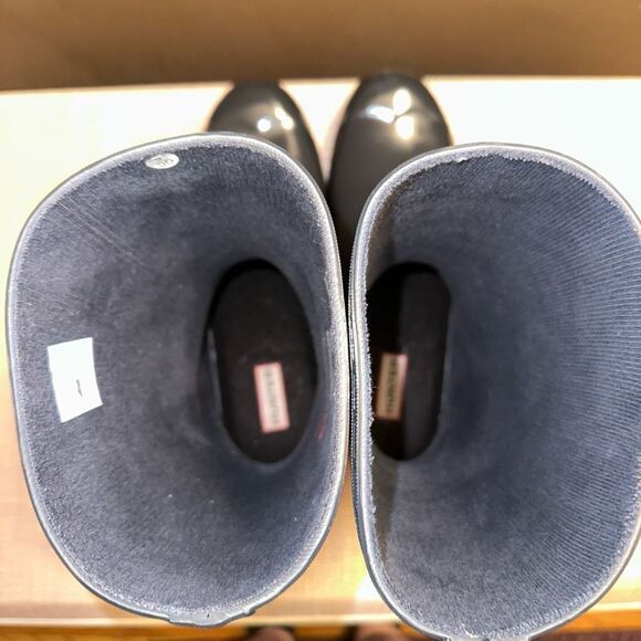 Hunter Womens Original Tour Short Gloss Rain Boots Charcoal Gray Color Size 9 - Picture 6 of 10